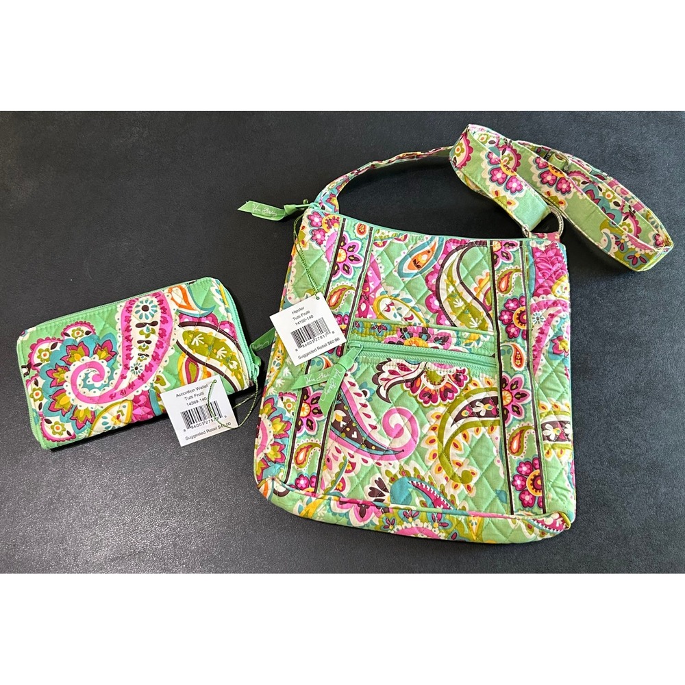Vera Bradley Hipster Purse & Wallet SET Tutti Frutti Paisley Quilted Retired NEW